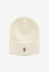 Moncler Grenoble Logo Patch Ribbed Beanie Ivory K20973B00007-04761-034