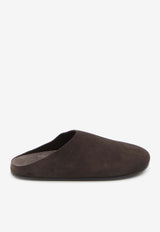 The Row Hudson Suede Slippers Brown F1705-L302-LQB
