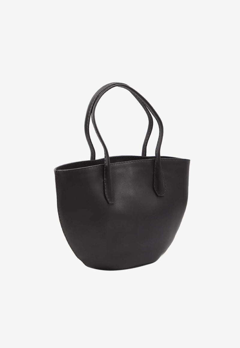 The Row Alger Grained Leather Tote Bag Black W1856-L72-BDWS