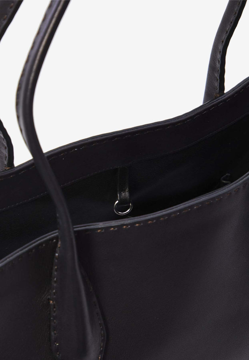 The Row Alger Grained Leather Tote Bag Black W1856-L72-BDWS