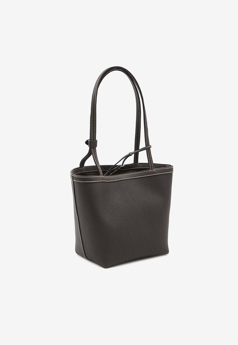 The Row Medium Park Stitch Grained Leather Tote Bag  Brown W1903-L624-DBECS