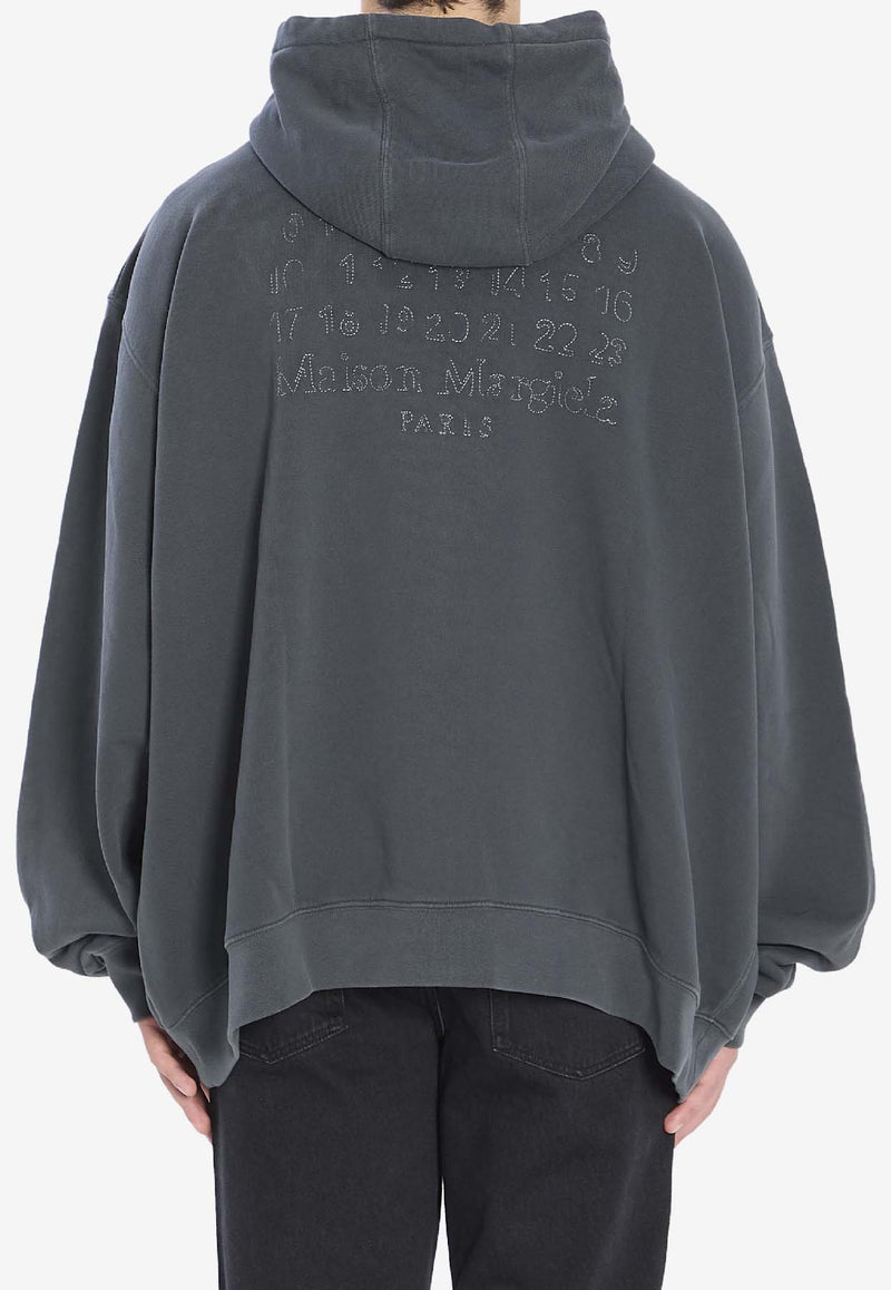 Maison Margiela Logo Zip-Up Hooded Sweatshirt Gray S50HG0047-M25017-855
