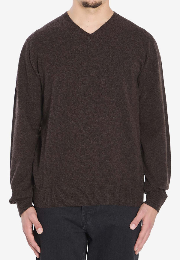 The Row Rod Cashmere V-neck Sweater Brown 1014-Y556-MBR