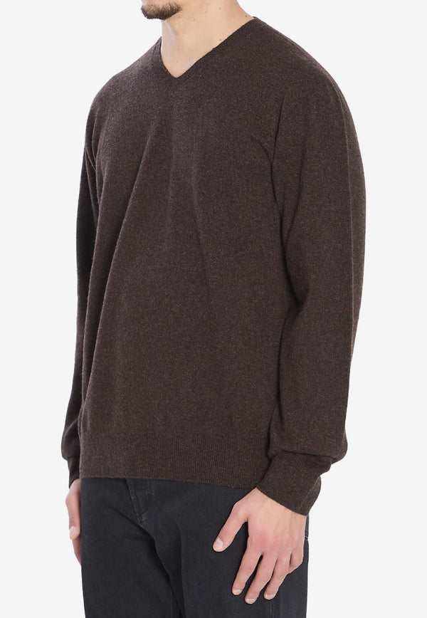 The Row Rod Cashmere V-neck Sweater Brown 1014-Y556-MBR