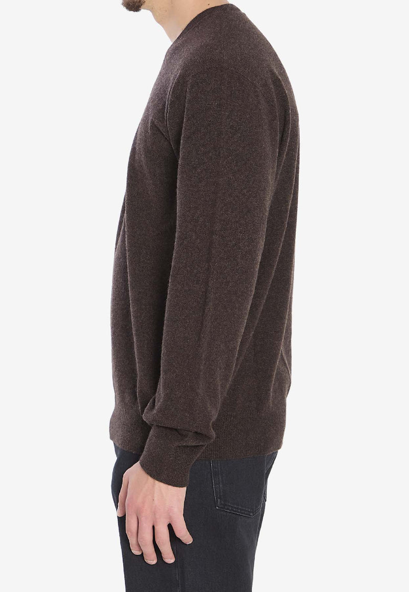 The Row Rod Cashmere V-neck Sweater Brown 1014-Y556-MBR