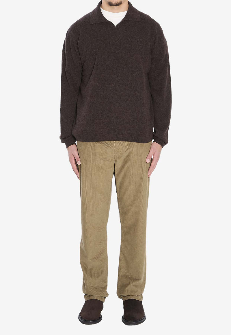 The Row Cashmere Polo Sweater Brown 1015-Y556-MBR