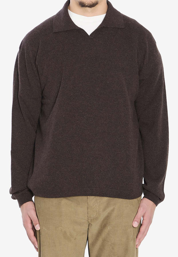 The Row Cashmere Polo Sweater Brown 1015-Y556-MBR