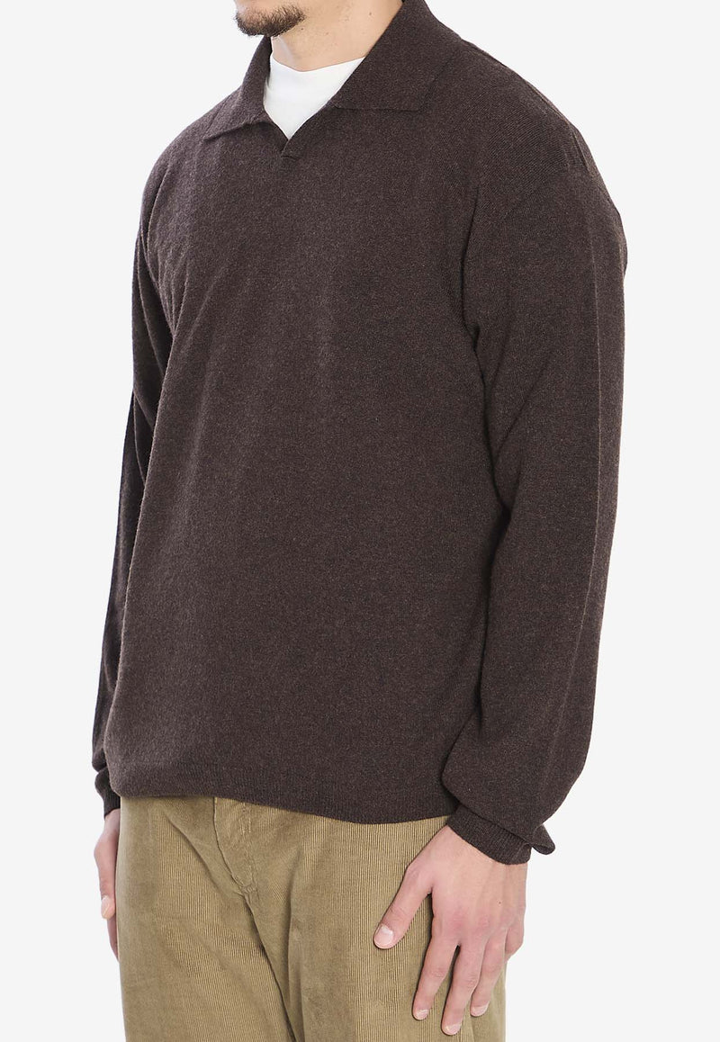 The Row Cashmere Polo Sweater Brown 1015-Y556-MBR