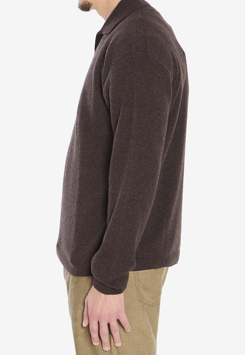 The Row Cashmere Polo Sweater Brown 1015-Y556-MBR