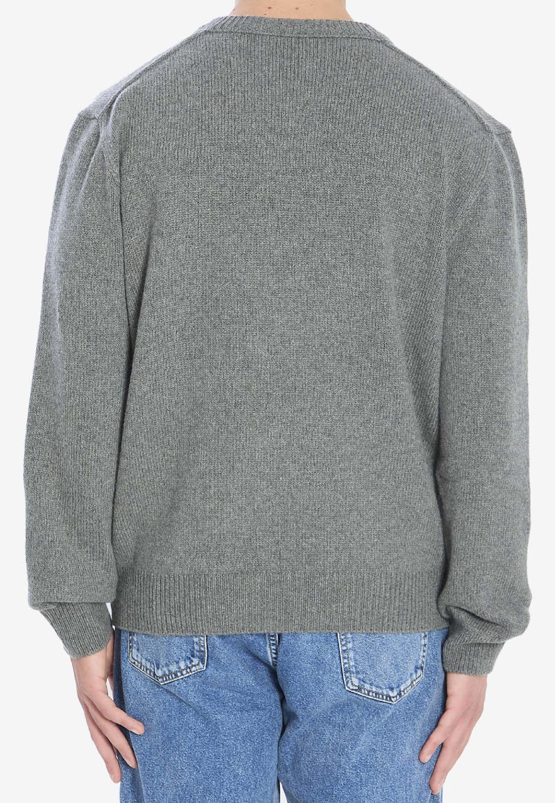 The Row Horik V-neck Cashmere Sweater Gray 1023-Y960-GYM