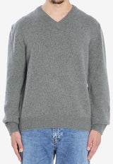 The Row Horik V-neck Cashmere Sweater Gray 1023-Y960-GYM