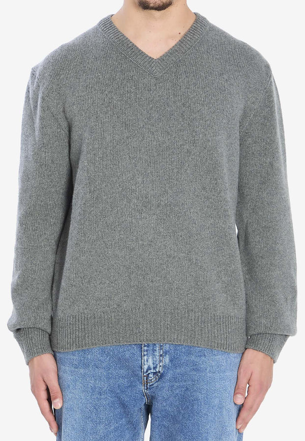 The Row Horik V-neck Cashmere Sweater Gray 1023-Y960-GYM