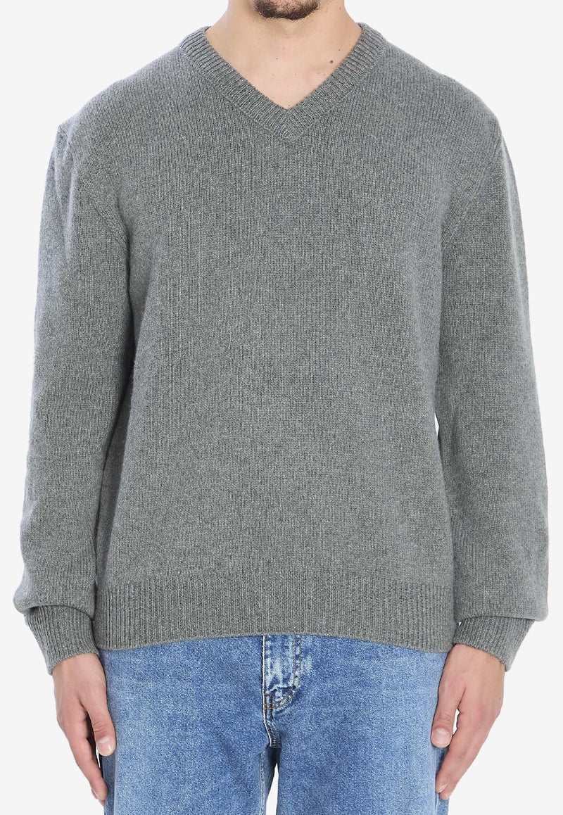 The Row Horik V-neck Cashmere Sweater Gray 1023-Y960-GYM