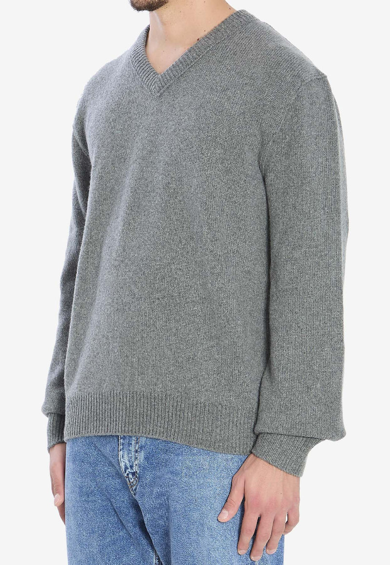 The Row Horik V-neck Cashmere Sweater Gray 1023-Y960-GYM