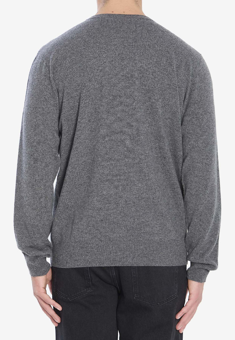 The Row Rod V-neck Cashmere Sweater Gray 1014-Y556-MGM