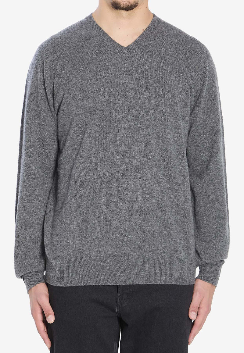 The Row Rod V-neck Cashmere Sweater Gray 1014-Y556-MGM