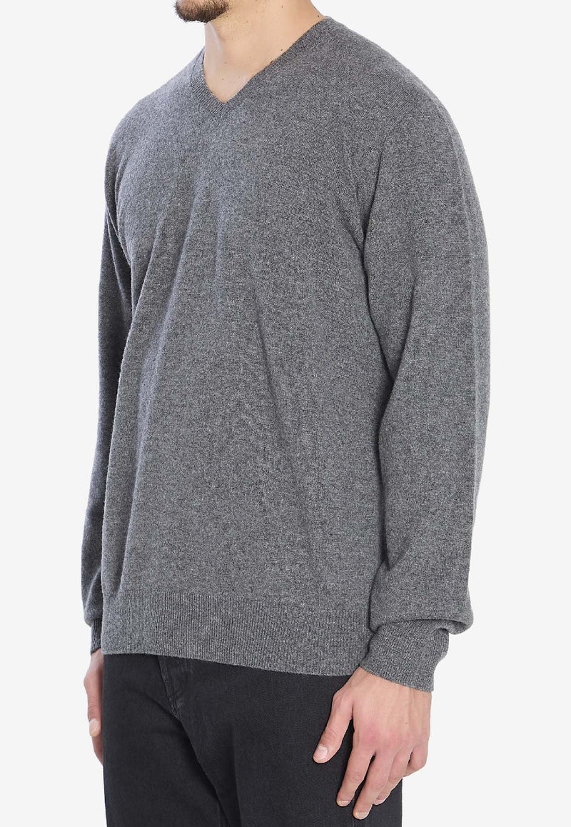 The Row Rod V-neck Cashmere Sweater Gray 1014-Y556-MGM