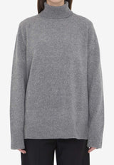 The Row Stepny Turtleneck Wool Blend Sweater Gray 5583-Y184-GYM