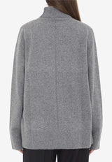 The Row Stepny Turtleneck Wool Blend Sweater Gray 5583-Y184-GYM
