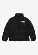 The North Face Kids Boys Logo Embroidered Zip-Up Down Jacket Black NF0A8A4CPL/O_NORTH-JK31