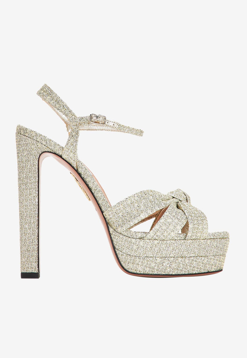 Aquazzura Nina 130 Platform Sandals NINHIGB0-HNCCCC SILVER