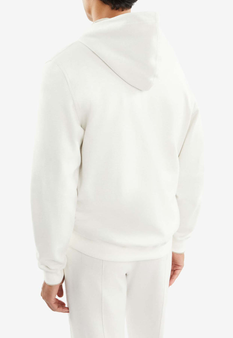 Fay Archive Zip-Up Hooded Sweatshirt White NJMB5491750WORB003IVORY