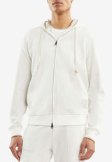 Fay Archive Zip-Up Hooded Sweatshirt White NJMB5491750WORB003IVORY