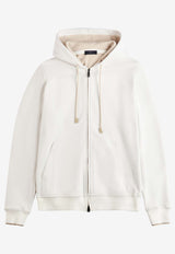 Fay Archive Zip-Up Hooded Sweatshirt White NJMB5491750WORB003IVORY