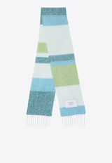 Maison Kitsuné Wool-Blend Striped Scarf Light Blue NM06204UWA0022/P_KIT-P456