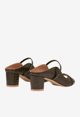 Malone Souliers Norah 45 Croc-Embossed Leather Mules Olive NORAH 45-9 OLIVE/OLIVE