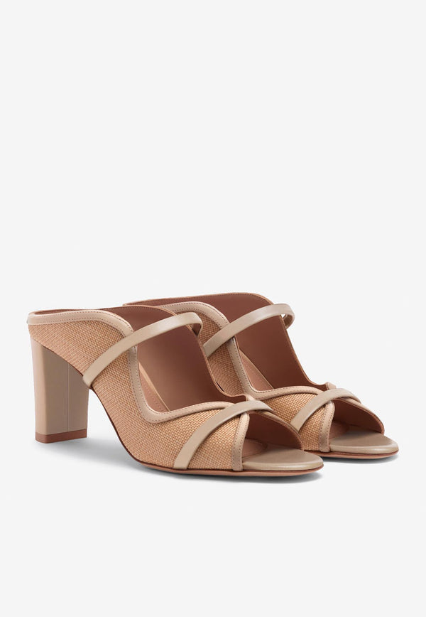 Malone Souliers Norah 70 Raffia Sandals NORAH 70-160 LINO/MUSHROOM