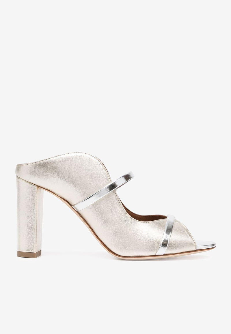 Malone Souliers Norah 85 Leather Sandals NORAH 85-3 PLATINO/SILVER