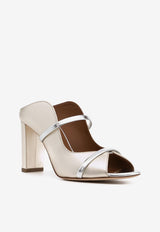 Malone Souliers Norah 85 Leather Sandals NORAH 85-3 PLATINO/SILVER