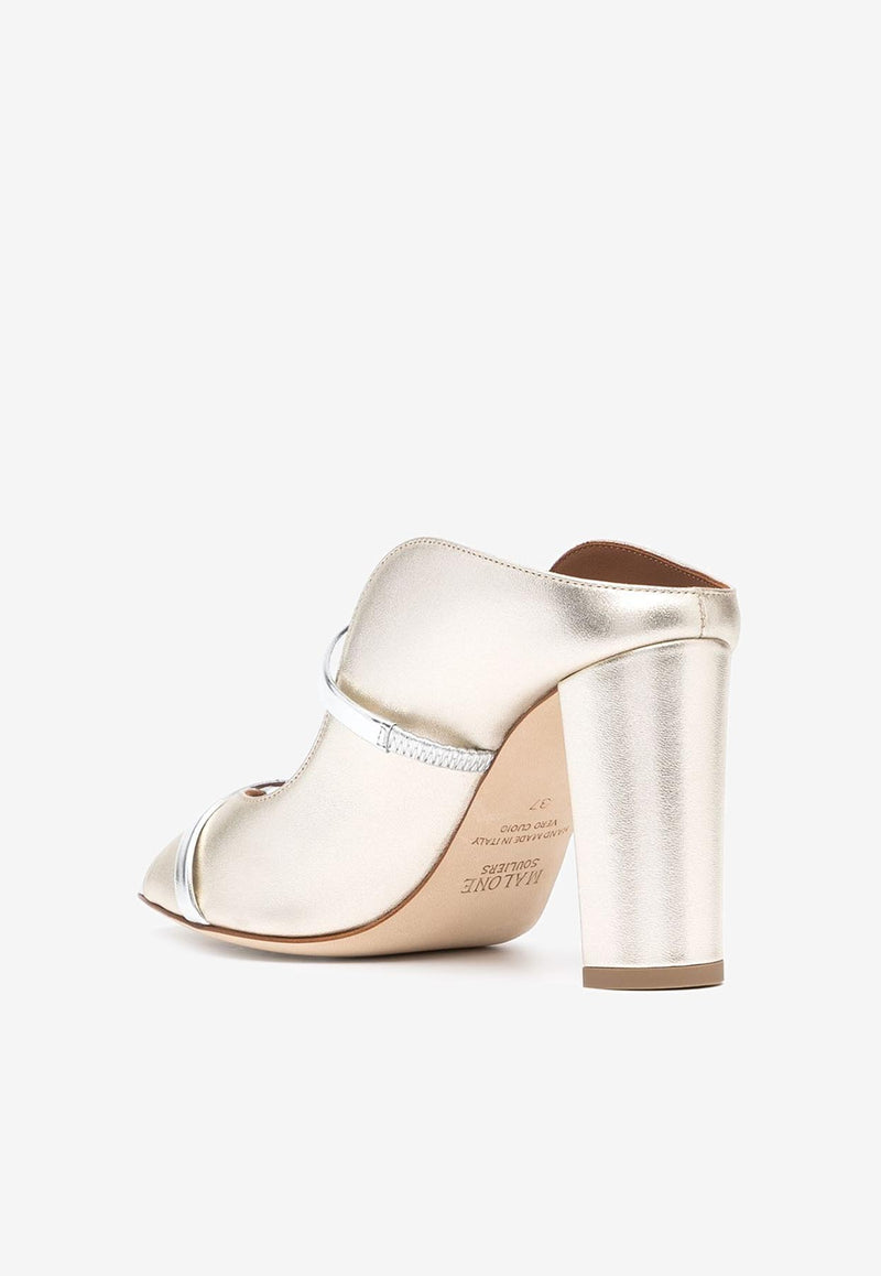 Malone Souliers Norah 85 Leather Sandals NORAH 85-3 PLATINO/SILVER