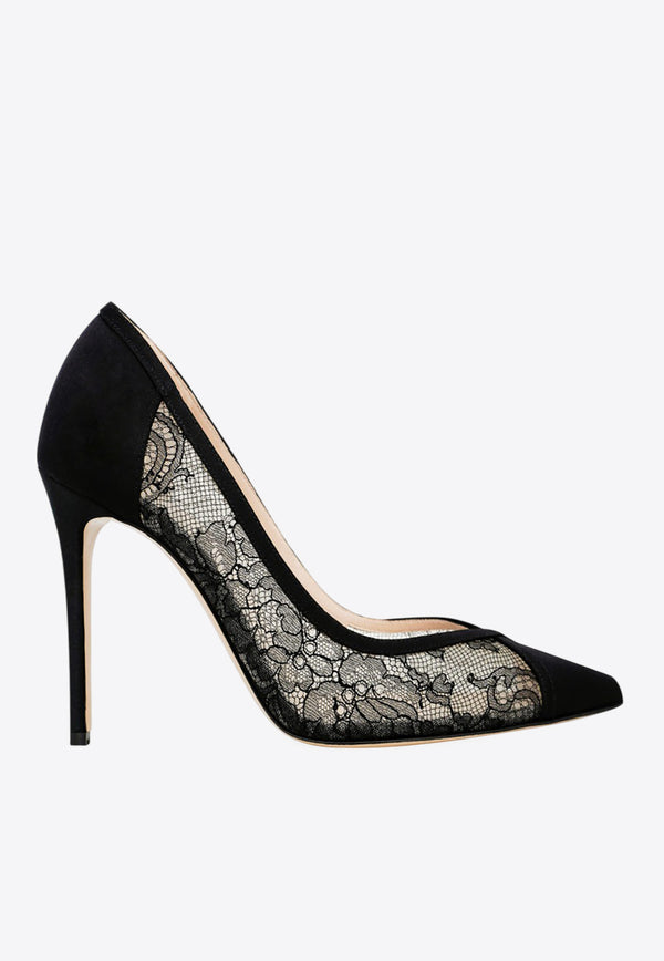Andrea Wazen Nora 105 Guipure Lace Pumps Black NORPU105SLABLA_BLACK
