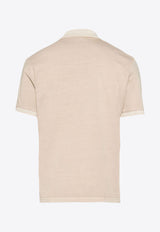 Fay Logo Embroidered Polo T-shirt Beige NPMB248131TUYKC003BEIGE