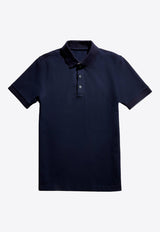 Fay Logo Embroidered Polo T-shirt Blue NPMB248135STDWU806NAVY