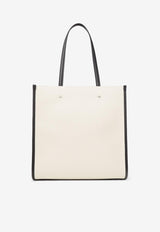 Jimmy Choo Medium Logo Tote Bag N/S TOTE/M CZM NATURAL/BLACK/SILVER