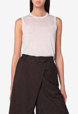 6397 Semi-Sheer Tank Top  White NSW667WO/R_6397-PUTTY