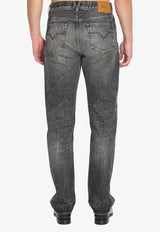 Washed Straight-Leg Jeans