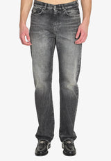 Washed Straight-Leg Jeans