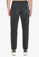 Washed Straight-Leg Jeans