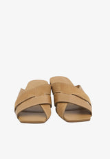 Stitched Leather Slides