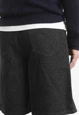 Patterned Denim Shorts