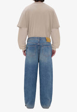 Washed Straight-Leg Jeans