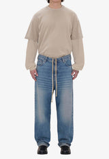 Washed Straight-Leg Jeans