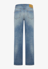 Washed Straight-Leg Jeans