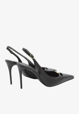 90 Logo-Plaque Slingback Pumps