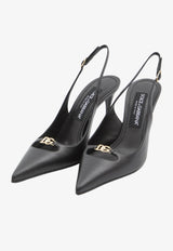 90 Logo-Plaque Slingback Pumps