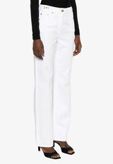 Logo-Plaque Straight-Leg Jeans